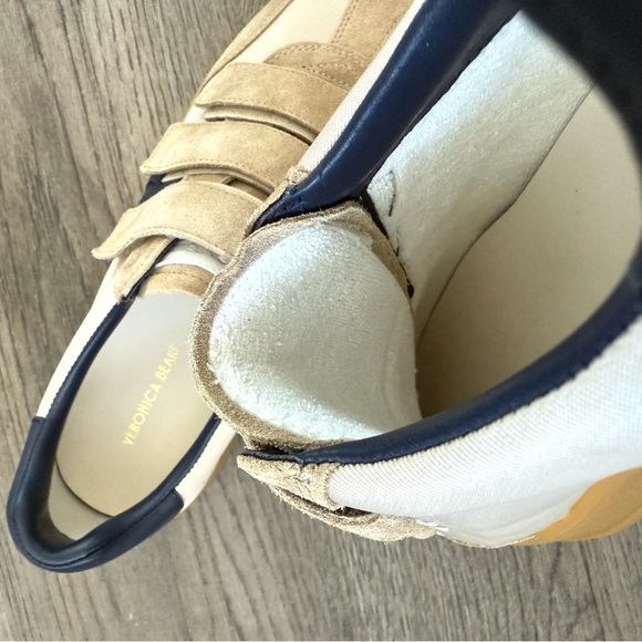 Veronica Beard Reagan Sneakers - Size 9 - Sand Beige/Navy Leather - NWOB - Picture 11 of 12